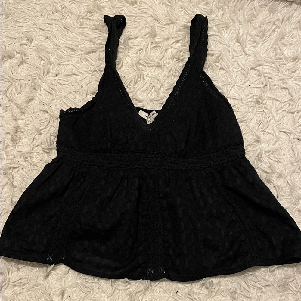 American Eagle Black Lace Tank Top